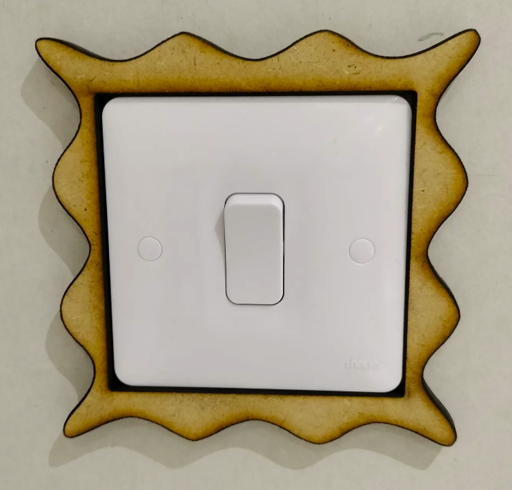 DIY Decorative Wiggle Socket Surround 6mm MDF Single