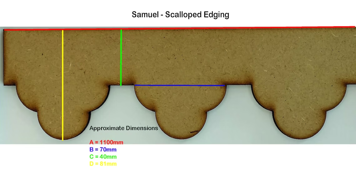Samuel Decorative Scallop Trim Edging 6mm