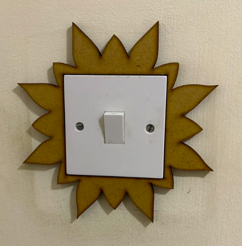 DIY Decorative Petal Socket Surround 6mm MDF Single