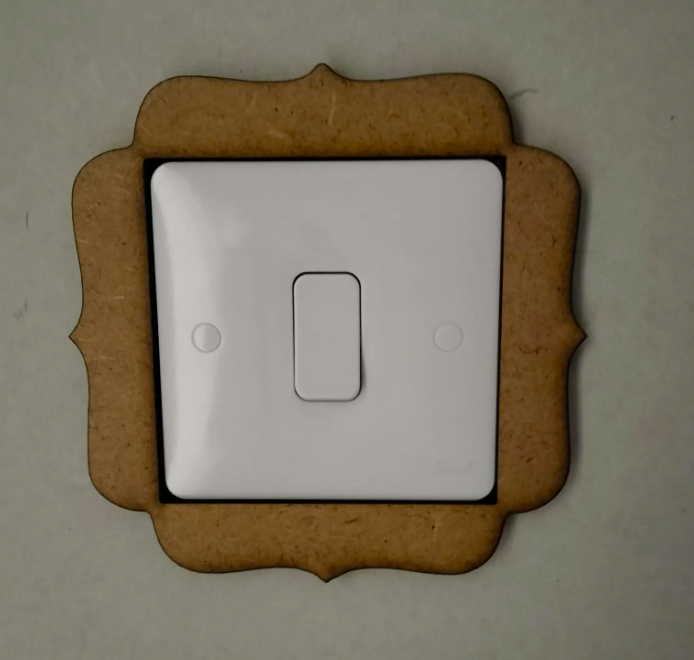 DIY Decorative Art Deco Socket Surround 6mm MDF Single